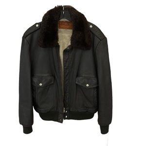 William Barry leather men’s bomber jacket.